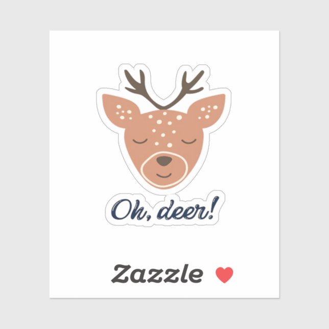 Adesivo Oh Deer Deer Love Save The Deer Creative Design  (Folha)