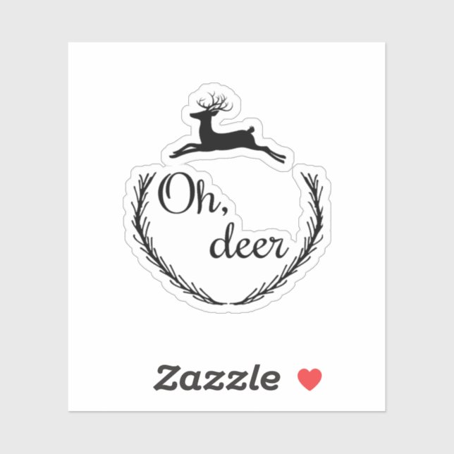 Adesivo Oh Deer Funny Style Design  (Folha)