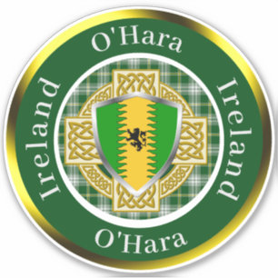 Adesivo O'Hara Irish Shield/Celtic Cross Personalizado