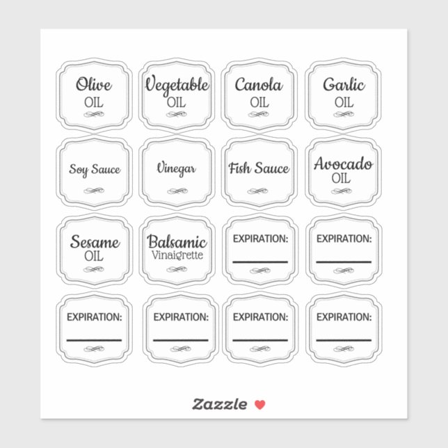 Adesivo Oil Bottle Labels (Folha)