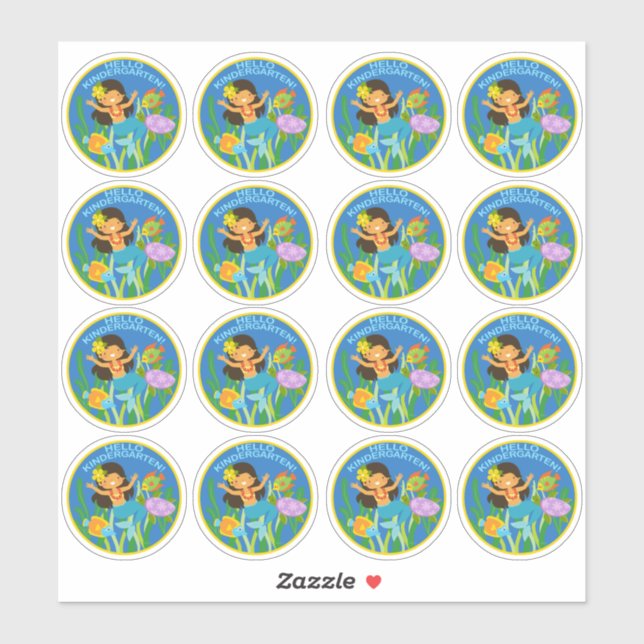 Adesivo Olá, jardim de infância! Sereia (Folha)