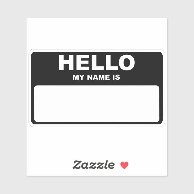 Adesivo Olá, meu nome é (Folha)