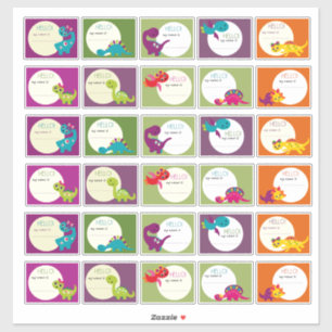 Adesivo Olá Meu Nome É Garota Dinossaurense