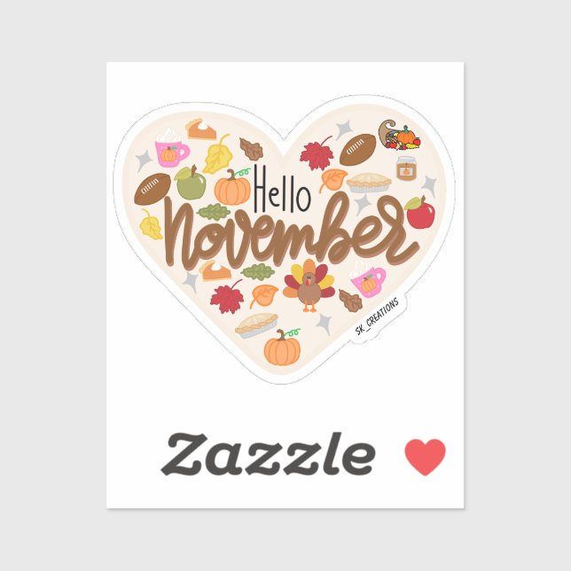 Adesivo Olá novembro (Folha)