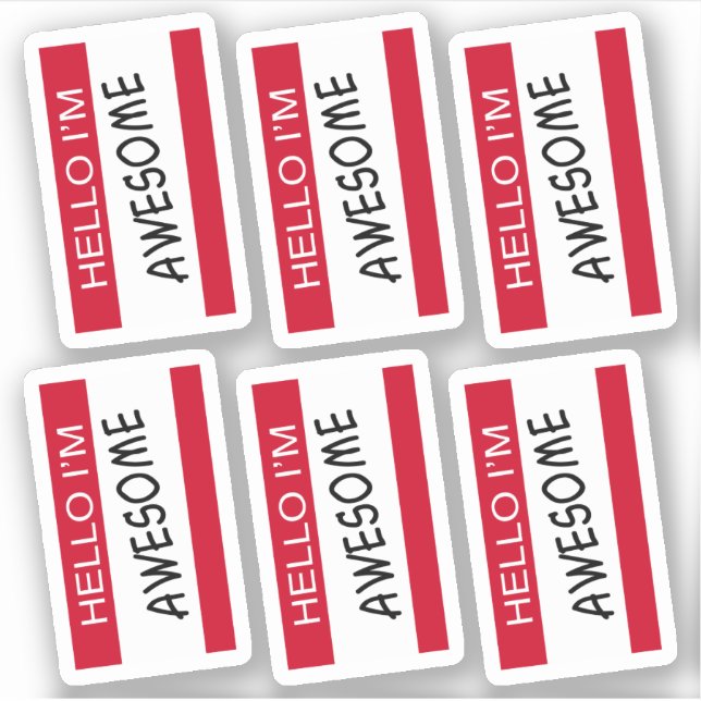 Adesivo Olá, sou o melhor conjunto de 6 (Frente)