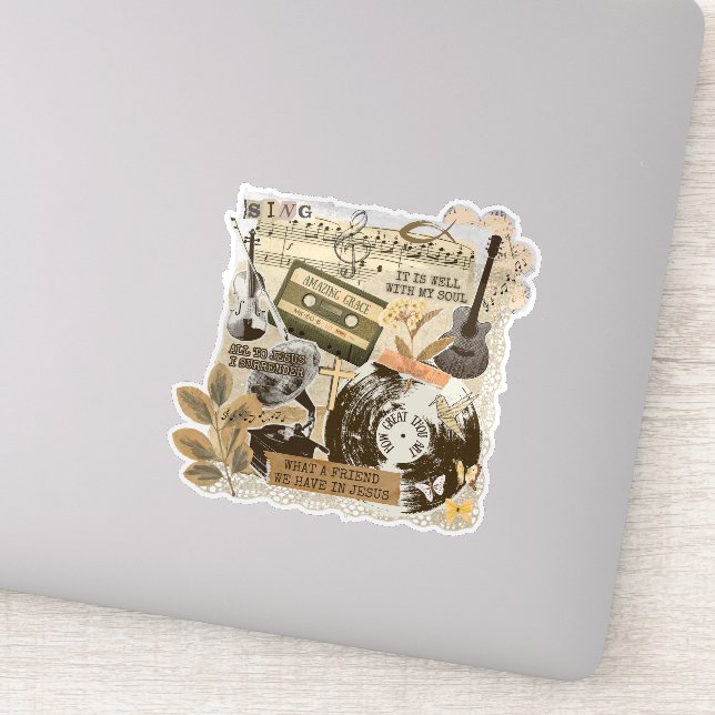 Adesivo Old Traditional Christian Hymns Songs Collage (Detalhe)