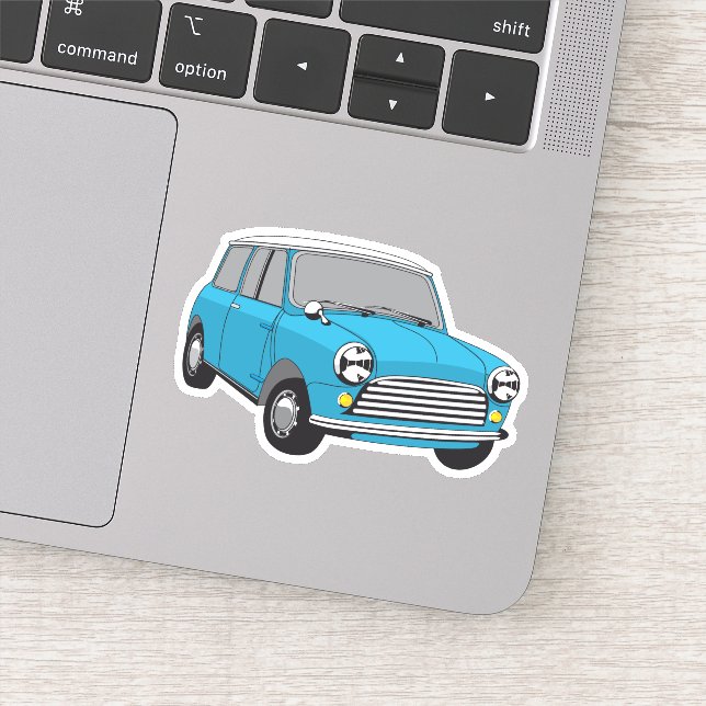 Adesivo Oldtimer Blauer British Mini Cooper (Detalhe)