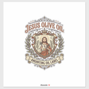 Adesivo Óleo de Oliveira Jesus Óleo de Unção Rótulo Jesus 