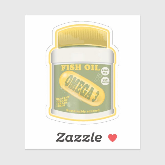 Adesivo Óleo de peixe ômega 3 (Folha)