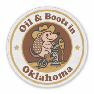 Adesivo Óleo e Botas_ Arte Antiga de Oklahoma