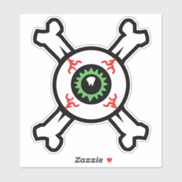 Adesivo Olhais e Crossbones (fundo claro)