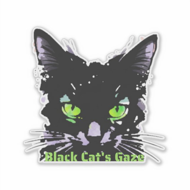 Adesivo Olhar do Gato Preto (Frente)