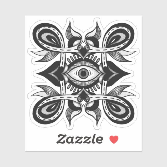 Adesivo Olho Ornamental - Estilo de Tatuagem Botânica Weir (Folha)