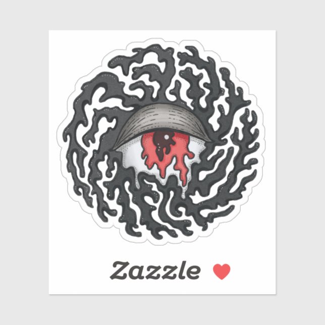 Adesivo Olhos Trippy com Tentáculos - Arte Surreal Trippy (Folha)