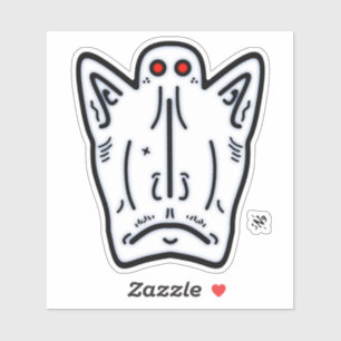 Adesivo Olhos vermelhos orelhas pontiagudas criatura tipo 