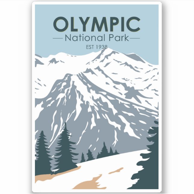Adesivo Olimpiadas National Park Washington Retro (Frente)