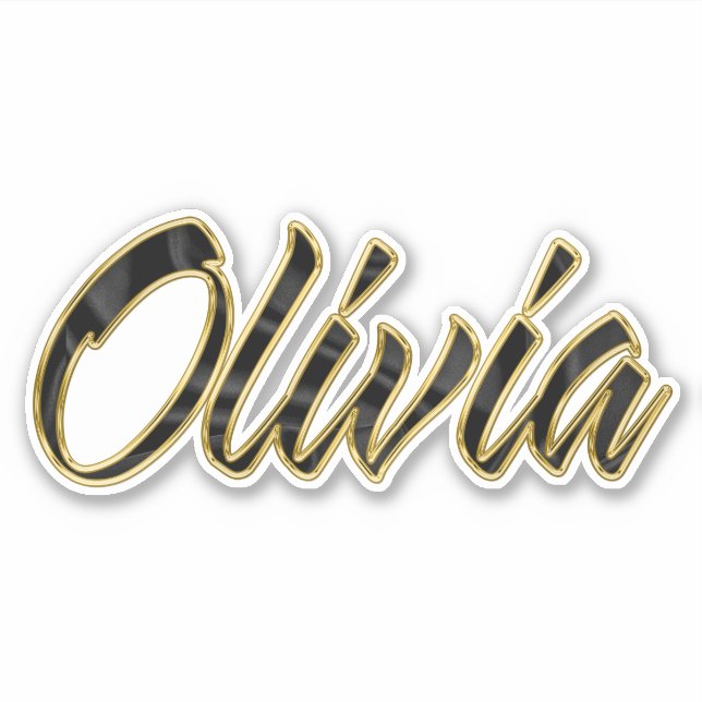 Adesivo Olivia black gold Lettering Aufkleber Sticker (Frente)