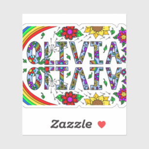 Adesivo Olivia, Nome Feminino Arte Digital Caprichosa