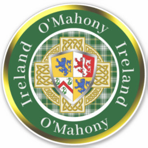 Adesivo O'Mahony Irish Shield/Celtic Cross Personalizado