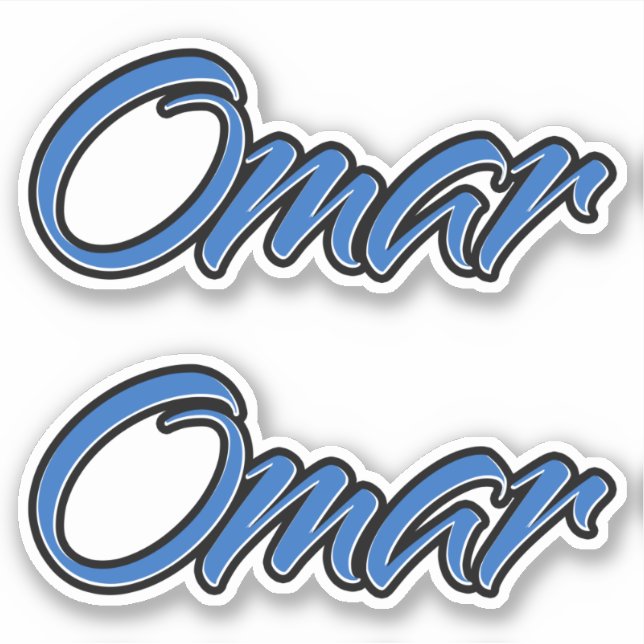 Adesivo Omar Name blue Aufkleber Sticker Stickerset (Frente)