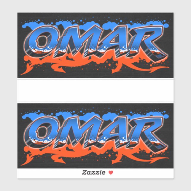 Adesivo Omar Vorname Name Graffiti Aufkleber Sticker (Folha)