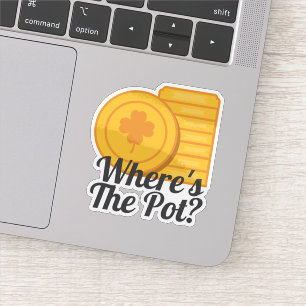 Adesivo Onde está o pote? Moedas de Ouro do Dia de São Pat