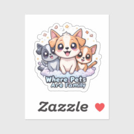 Adesivo Onde os animais de estimação são vinil-gordo para 