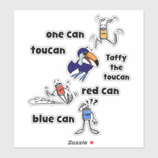 Adesivo One Can Toucan Red Can Blue Can Stickers