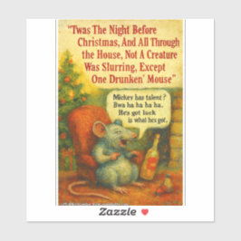Adesivo One Drunken' Mouse – Christmas Card Chaos