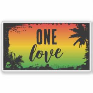 Adesivo One Love Jamaican Rasta Tropical Peace