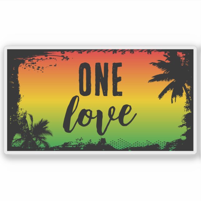 Adesivo One Love Jamaican Rasta Tropical Peace (Frente)