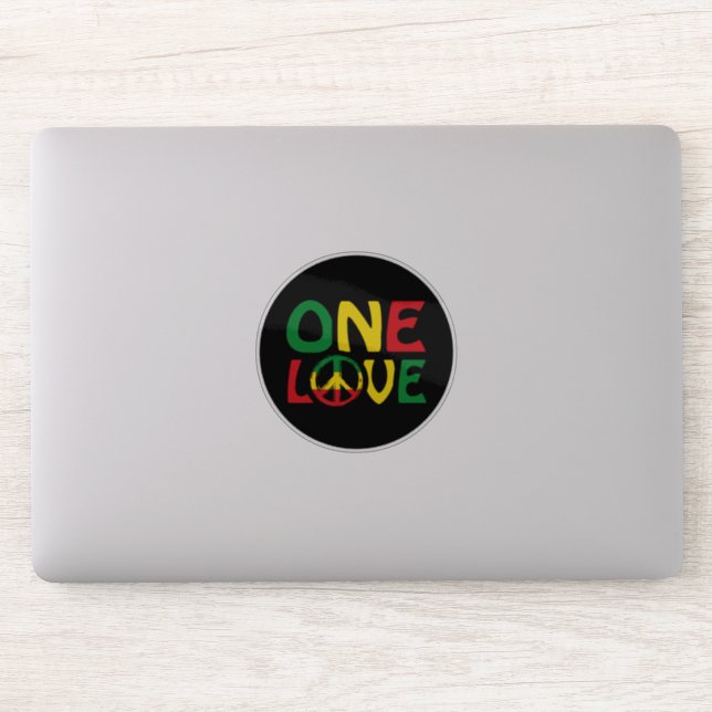 Adesivo One Love, Reggae design (Computador)