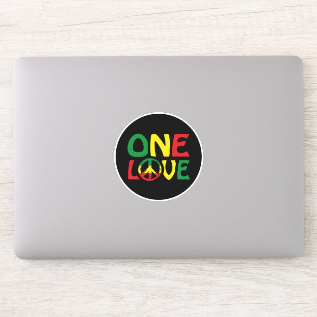 Adesivo One Love, Reggae design (Computador)