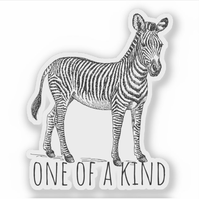 Adesivo One Of A Kind Unique Zebra (Frente)
