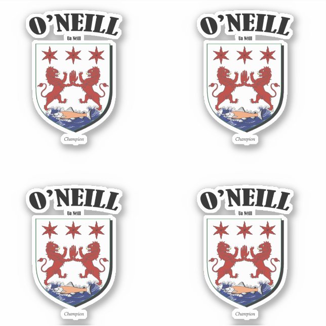 Adesivo O'Neill Crest Tradução e Significado Irlandês (x4) (Frente)