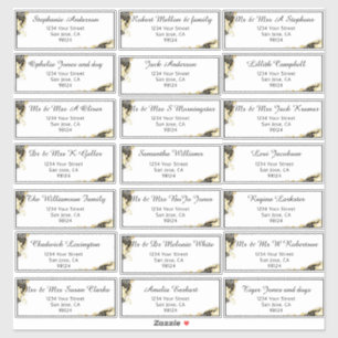 Adesivo Onyx e Dourado Nome de Convidado Pré-Endereçado 