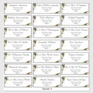 Adesivo Onyx e Dourado Nome de Convidado Pré-Endereçado St