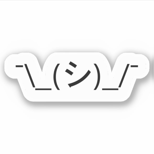 Adesivo Oops Shrug Emoticon ¯\_(シ)_/ movimento japonês Kao (Frente)
