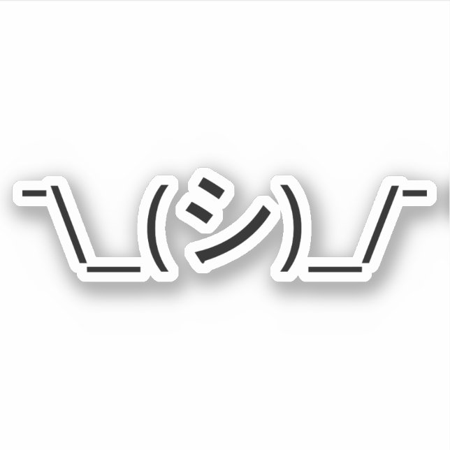 Adesivo Oops Shrug Emoticon ¯\_(シ)_/ movimento japonês Kao (Frente)