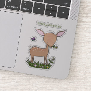 Adesivo Óptica de desenho animado de veado de bebê feliz
