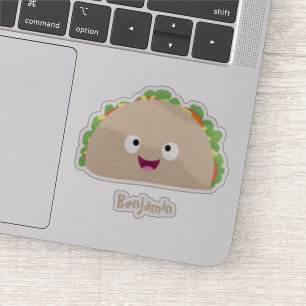 Adesivo Óptica ilustração do desenho animado do taco fe