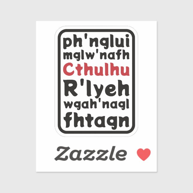 Adesivo Oração A Cthulhu (Folha)