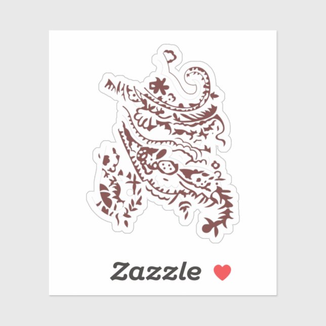 Adesivo Orangy Red decorative Design (Folha)