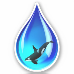 Adesivo Orca Baleia em Água