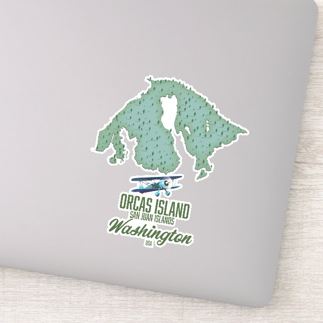 Adesivo Orcas Island, Washington, EUA map (Detalhe)