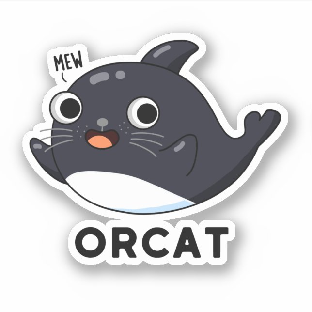 Adesivo Orcat Funny Cat Orca Pun (Frente)