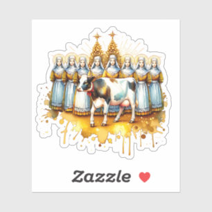 Adesivo Ordenação de Oito Empregadas   Doze dias de Natal