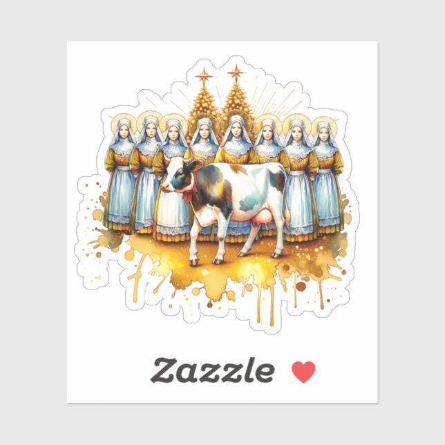 Adesivo Ordenação de Oito Empregadas | Doze dias de Natal (Folha)