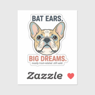 Adesivo Orelhas de Morcego Grandes Sonhos French Bulldog C