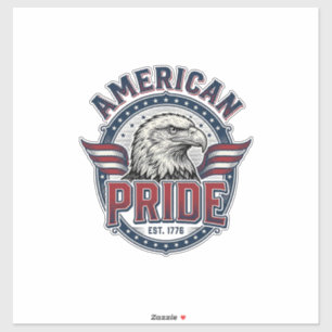 Adesivo Orgulho Americano Águia Design Patriótico Vintage_